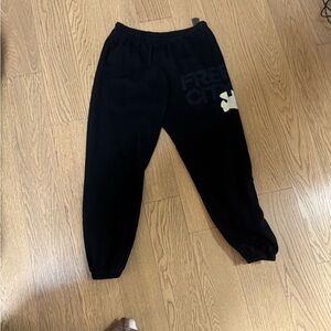 Freecity Black Jogger Pants with Logo